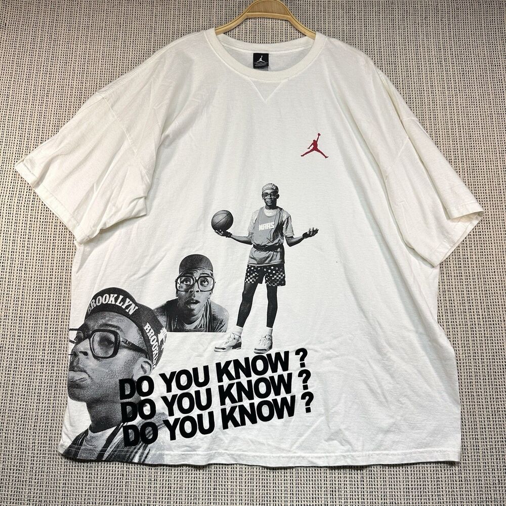 Nike Air Jordan Spike Lee Do You Know Graphic T Shirt 3XL White Streetwear
